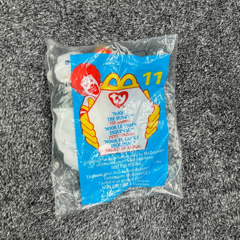 Vintage 1999 McDonalds Ty Teenie Beanie Babies Nook the Husky Dog Toy 11 Sealed